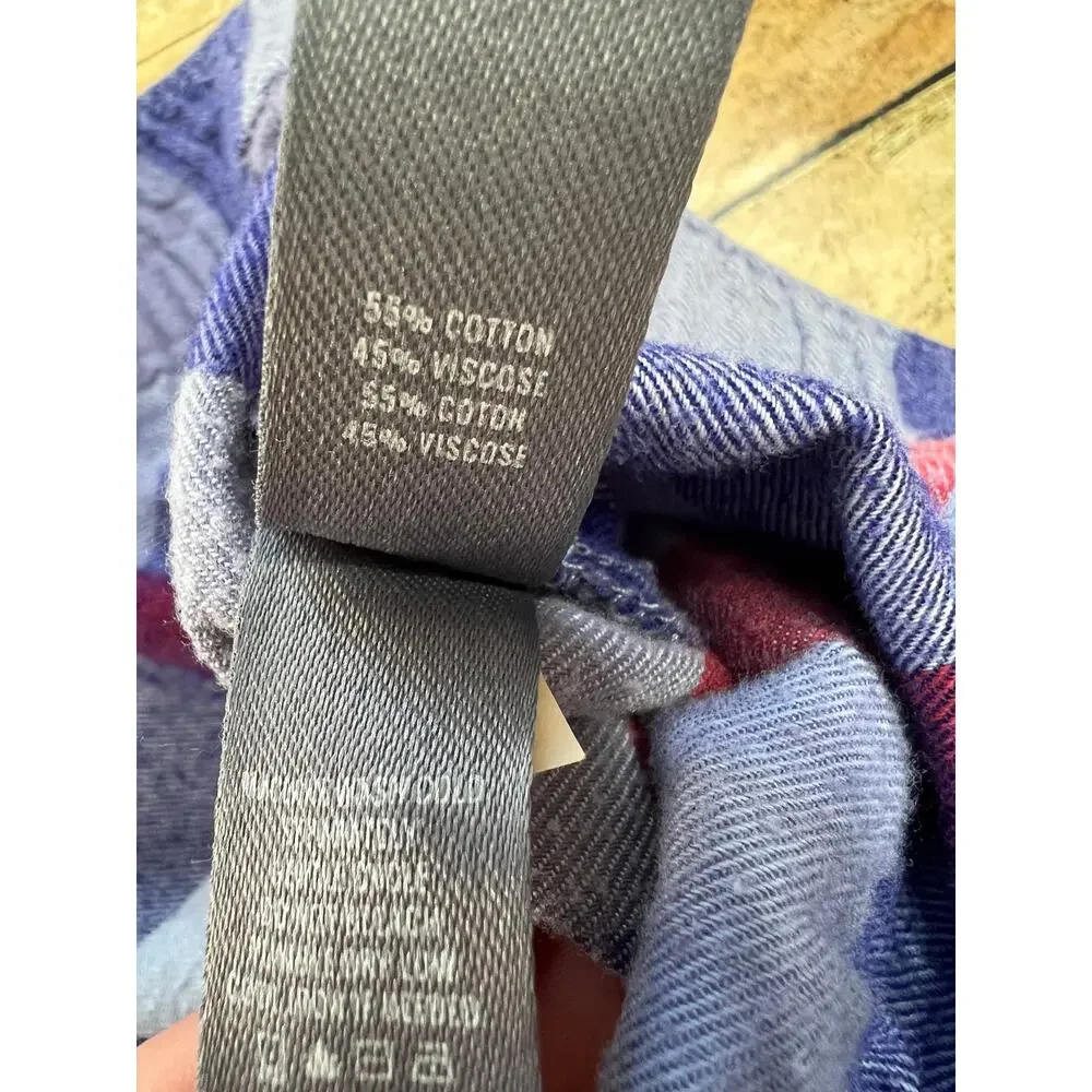 Aerie Real Soft Flannel Sleep Pants Pajama Blue Red Plaid Size XL Short